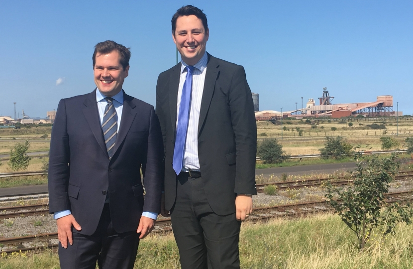 Robert Jenrick MP, left, with Tees Valley Mayor Ben Houchen at the South Tees Development Corporation