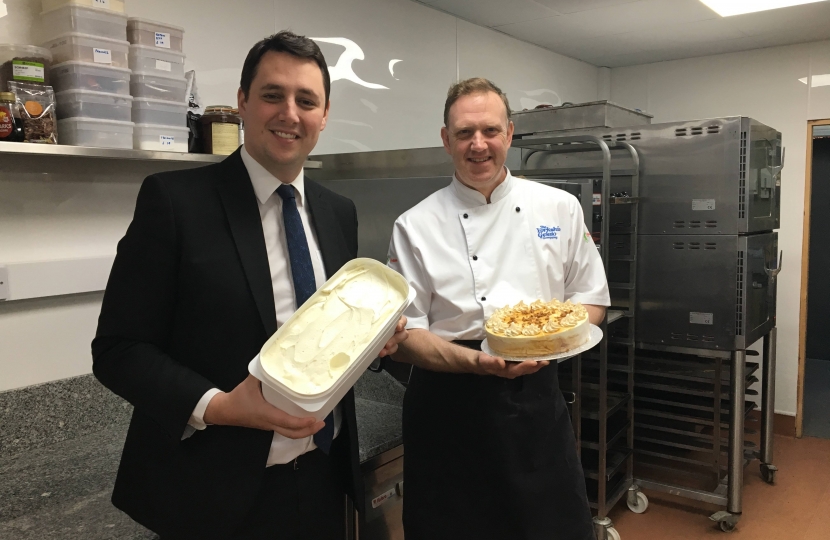 Ben Houchen, Tees Valley Mayor with David Wrigley, Managing Director, Yorkshire Gelato Company