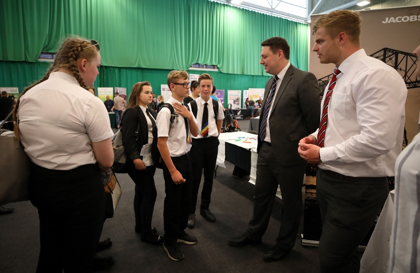 Mayor Ben Houchen talking to local students