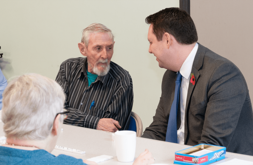 Tees Valley Mayor Ben Houchen speaking to Ray Nellist