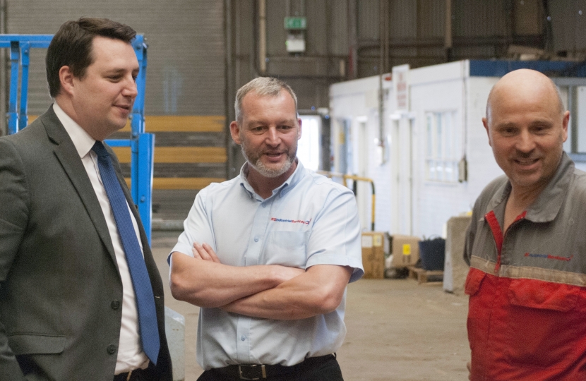 Tees Valley Mayor Ben Houchen with RS Industrial Services Directors Mike Riley, centre, and Neil Sanderson