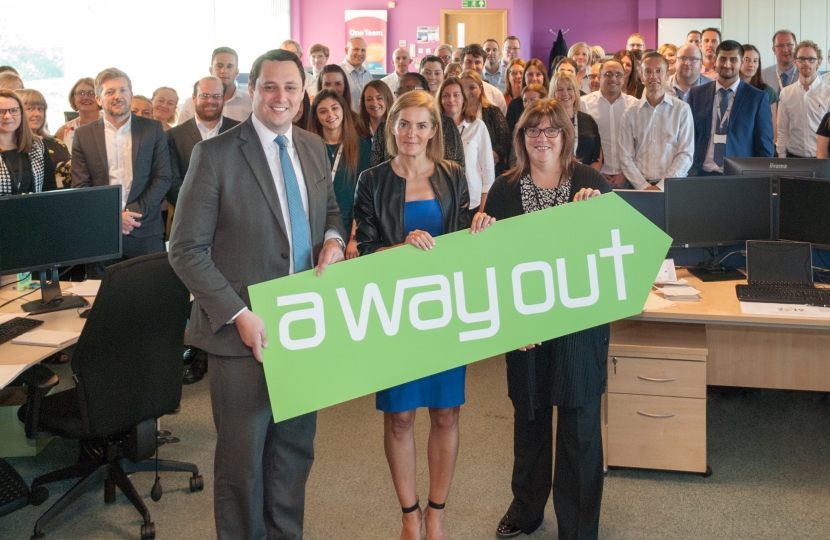 Mayor Ben Houchen with Sarah McManus of A Way Out and Julie Gilhespie, Chief Executive of the Combined Authority