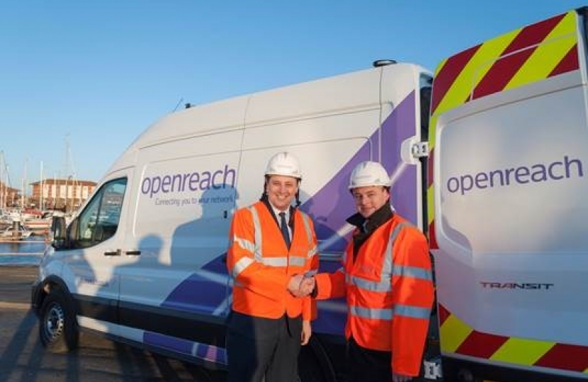 Tees Valley Mayor Ben Houchen with Broadband Minister Matt Warman 