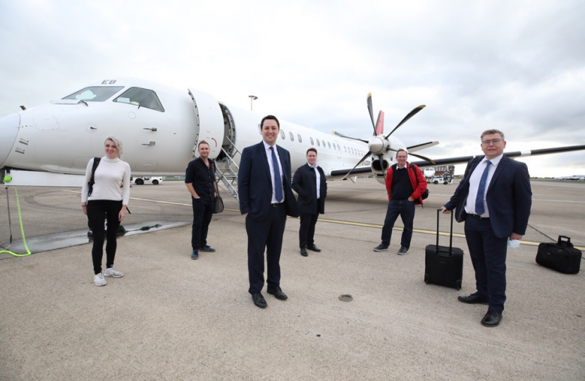 Tees Valley Mayor Ben Houchen with Bishop Auckland MP Dehenna Davison, Stockton South MP Matt Vickers, Redcar MP Jacob Young, Sedgefield MP Paul Howell and Darlington MP Peter Gibson