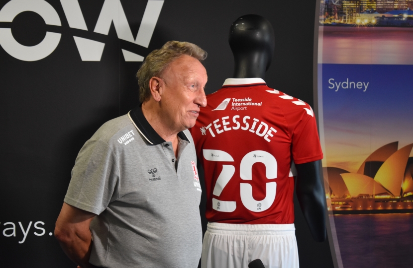 Neil Warnock at Teesside International Airport