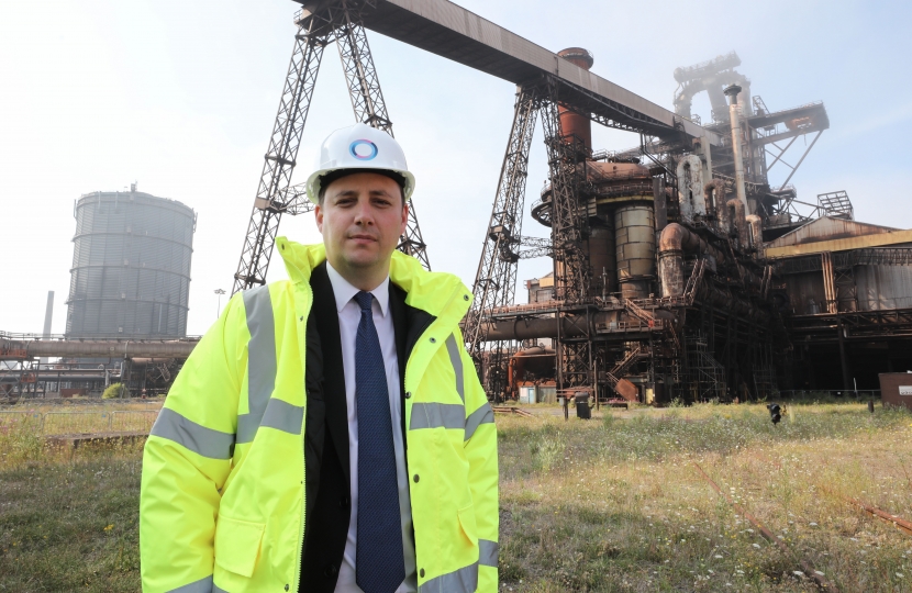 Tees Valley Mayor Ben Houchen outside the Redcar Blast Furnace