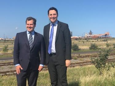 Robert Jenrick MP, left, with Tees Valley Mayor Ben Houchen at the South Tees Development Corporation