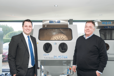 Tees Valley Mayor Ben Houchen with Aidan Mallon at Vixen Surface Treatments