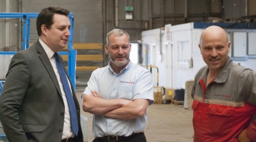 Tees Valley Mayor Ben Houchen with RS Industrial Services Directors Mike Riley, centre, and Neil Sanderson