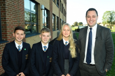 Tees Valley Mayor Ben Houchen with St Michael’s Academy students.