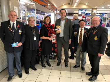 Tees Valley Mayor Ben Houchen with Carole Knowles, Northern Area Advice & Information Team Leader at the Royal British Legion (centre), alongside volunteers and supporters of the Royal British Legion's Poppy Appeal 