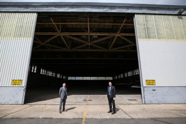 Willis Lease Finance VP Teesside Operations Kevin O’Hare with Tees Valley Mayor Ben Houchen at Hangar 1