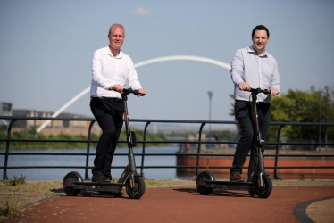 Tees Valley mayor Ben Houchen, right, with CEO of e-scooter company Paul Hodgins