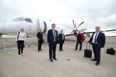 Tees Valley Mayor Ben Houchen with Bishop Auckland MP Dehenna Davison, Stockton South MP Matt Vickers, Redcar MP Jacob Young, Sedgefield MP Paul Howell and Darlington MP Peter Gibson