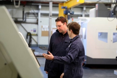 Tees Valley Mayor with a young employee at Tees Components 