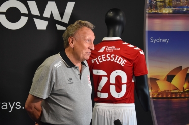 Neil Warnock at Teesside International Airport